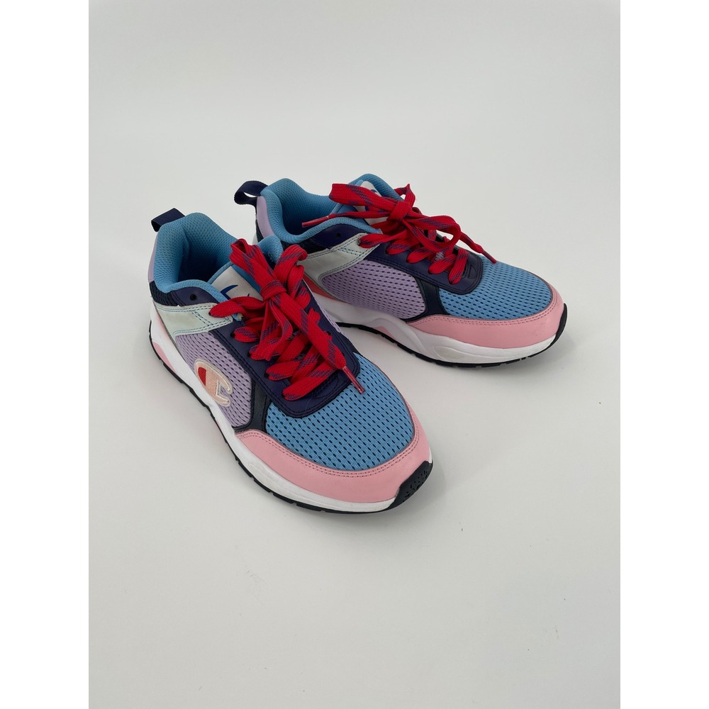 Champion 93 Eighteen SP Block Sneakers Womens 8 Pink Blue Chunky Athletic Shoes